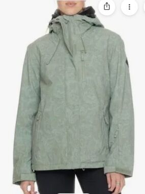 Roxy Women's Medium Jetty Print 3-in-1 Snowboard Jacket Waterproof Green NWT